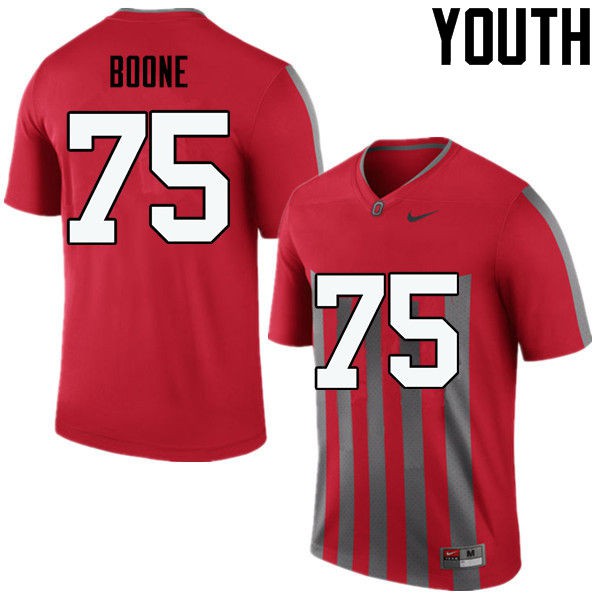 Ohio State Buckeyes #75 Alex Boone Youth Embroidery Jersey Throwback